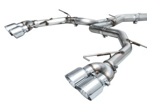 Audi S6 Performance Exhaust - AWE Tuning - Cat-Back, Track Edition - Chrome Silver - `19-`23